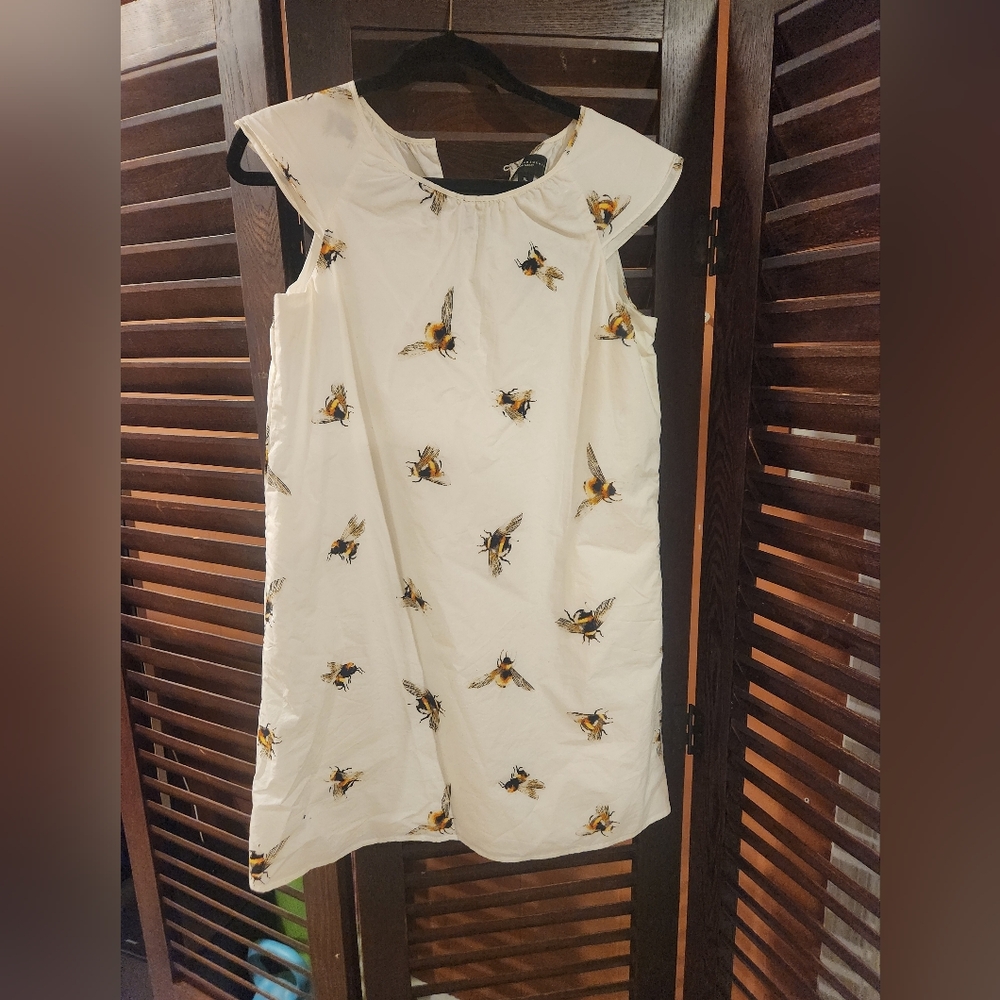 Victoria Beckham for Target Cream Mini Dress with Yellow & Black Bee Print